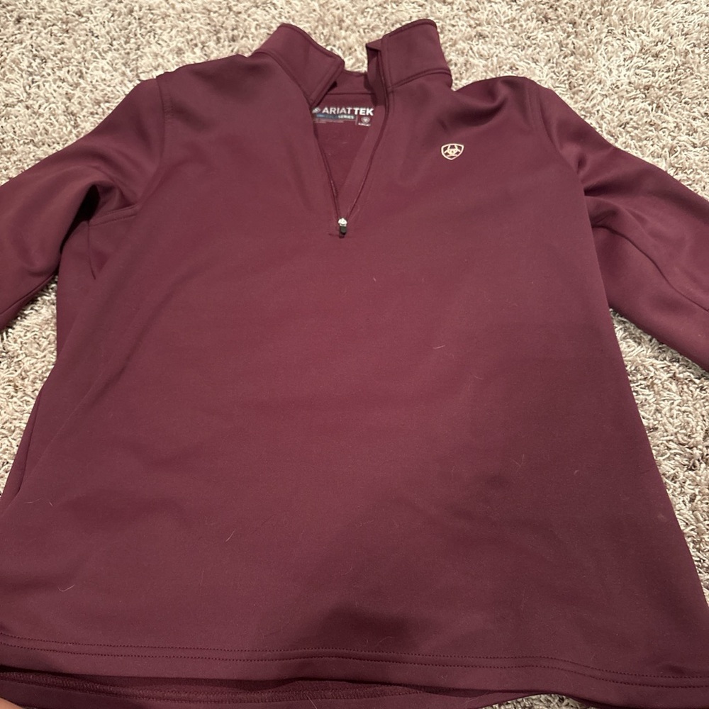 Ariat Maroon Quarter-Zip Top